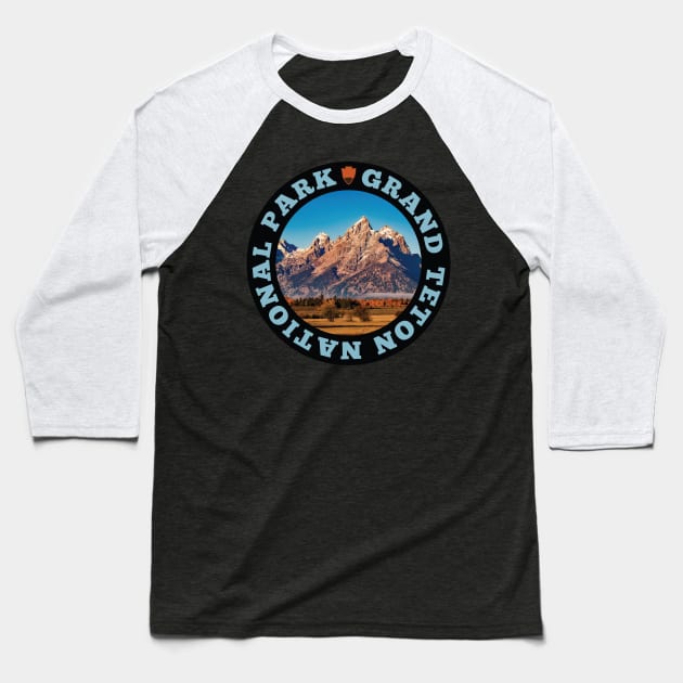 Grand Teton National Park circle Baseball T-Shirt by nylebuss